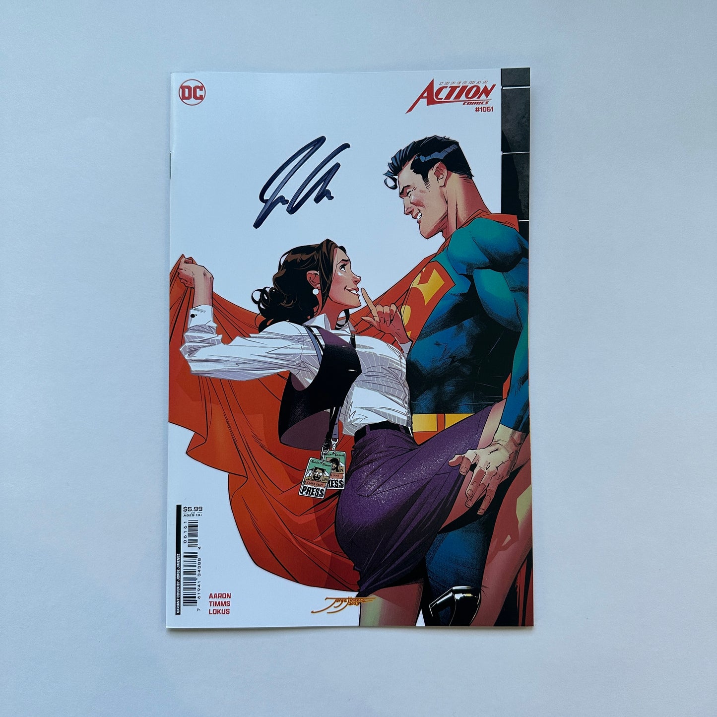 ACTION COMICS #1061 CVR D JORGE JIMENEZ CARD STOCK VAR- SIGNED BY JASON AARON