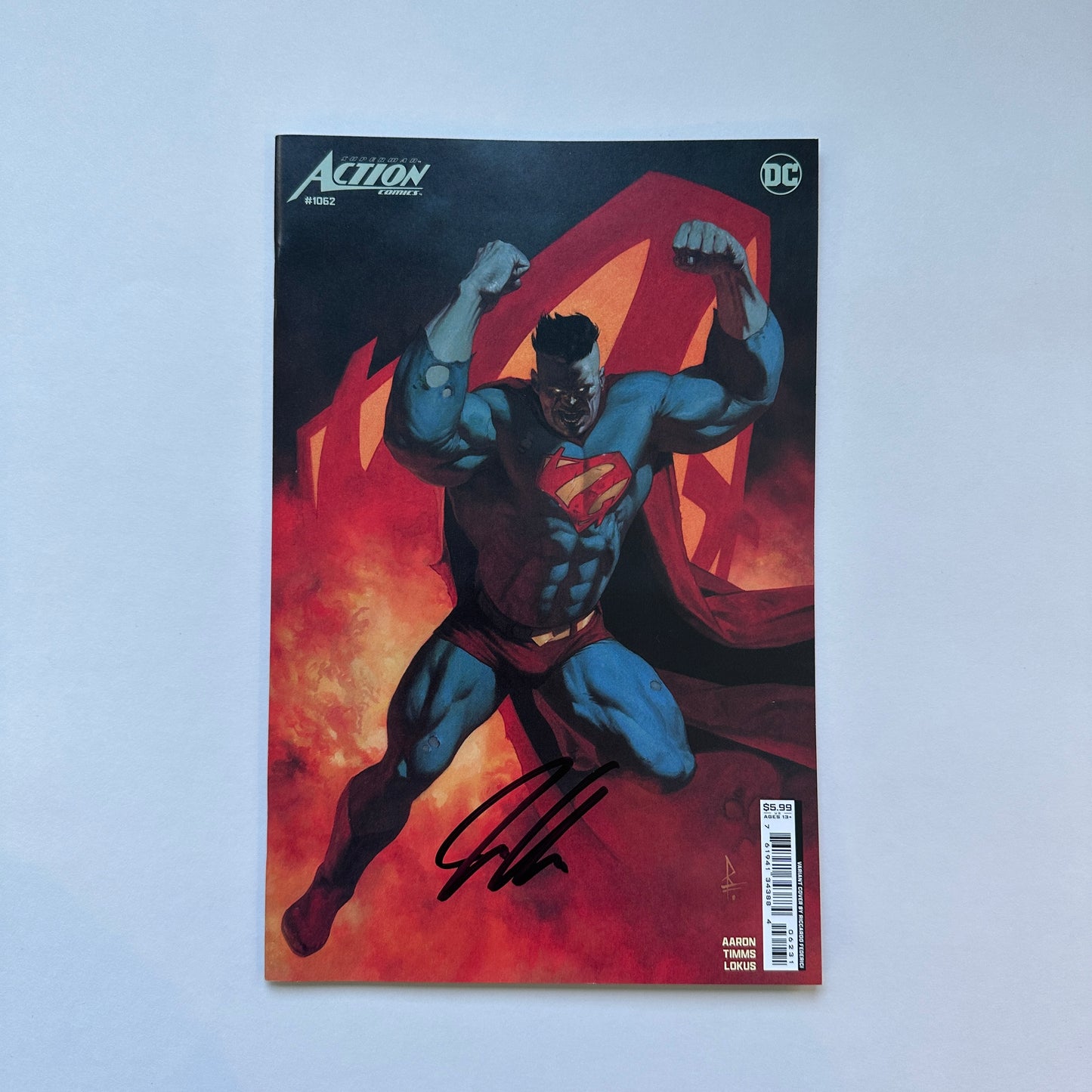 ACTION COMICS #1062 CVR C RICCARDO FEDERICI CARD STOCK VAR- SIGNED BY JASON AARON