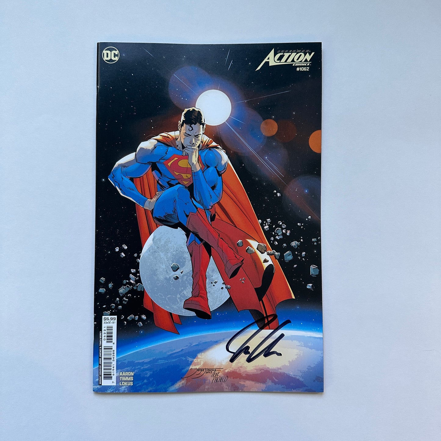 ACTION COMICS #1062 CVR B JORGE JIMENEZ CARD STOCK VAR- SIGNED BY JASON AARON