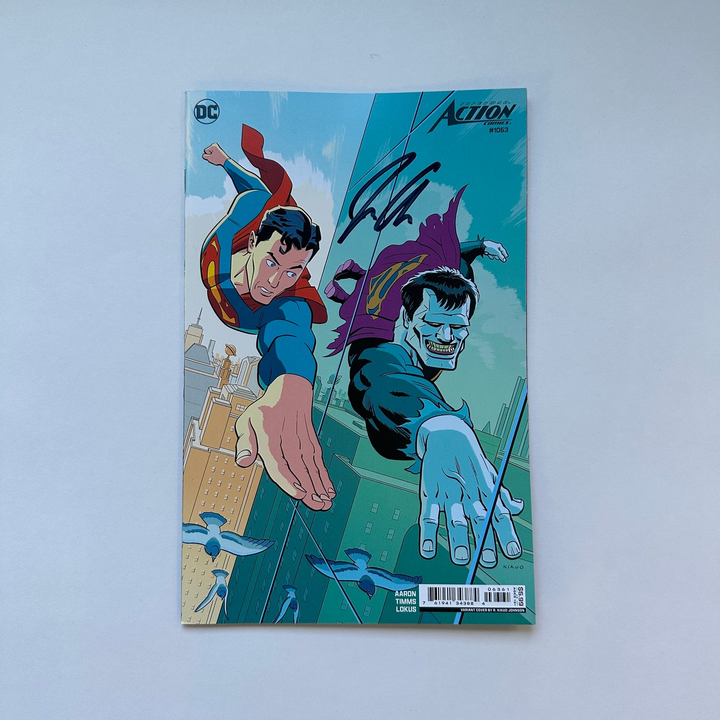 ACTION COMICS #1063 CVR D R KIKUO JOHNSON CARD STOCK VAR- SIGNED BY JASON AARON