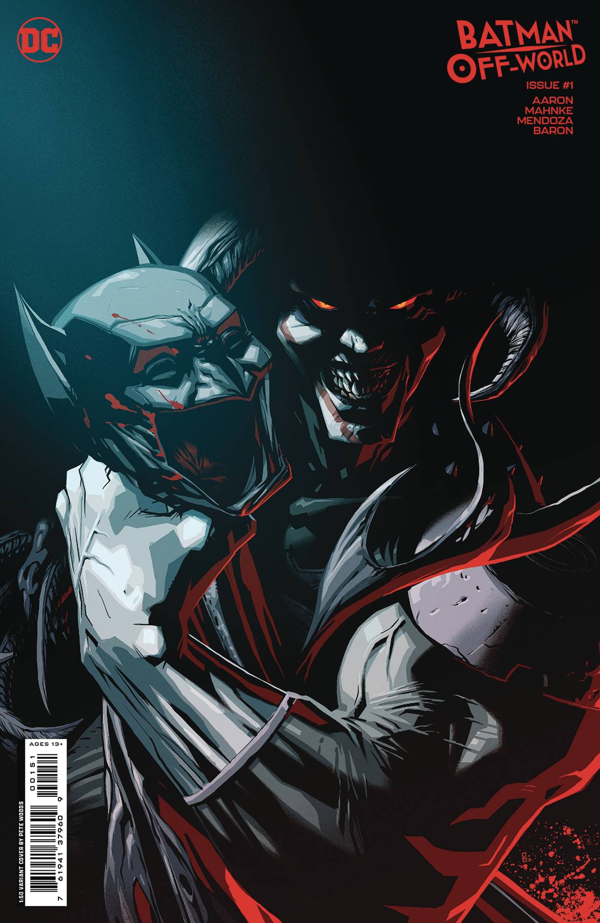 BATMAN OFF-WORLD #1 (OF 6) CVR E INC 1:50 PETE WOODS CARD STOCK VAR- SIGNED BY JASON AARON
