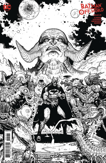 BATMAN OFF-WORLD #1 (OF 6) CVR F INC 1:100 DOUG MAHNKE B&W CARD STOCK VAR- SIGNED BY JASON AARON