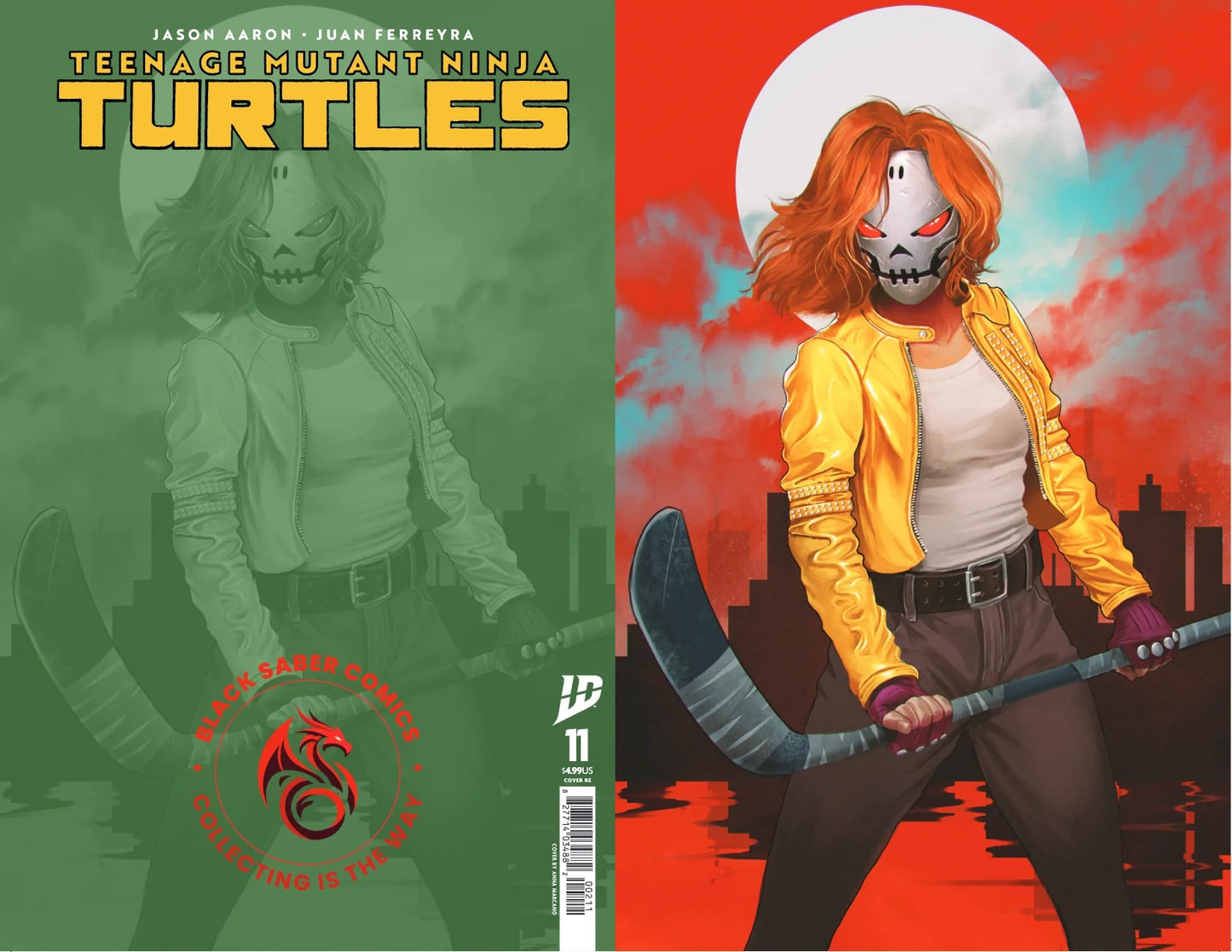 Teenage Mutant Ninja Turtles #11  Black Saber Exclusive Virgin Variant [SIGNED BY JASON AARON]